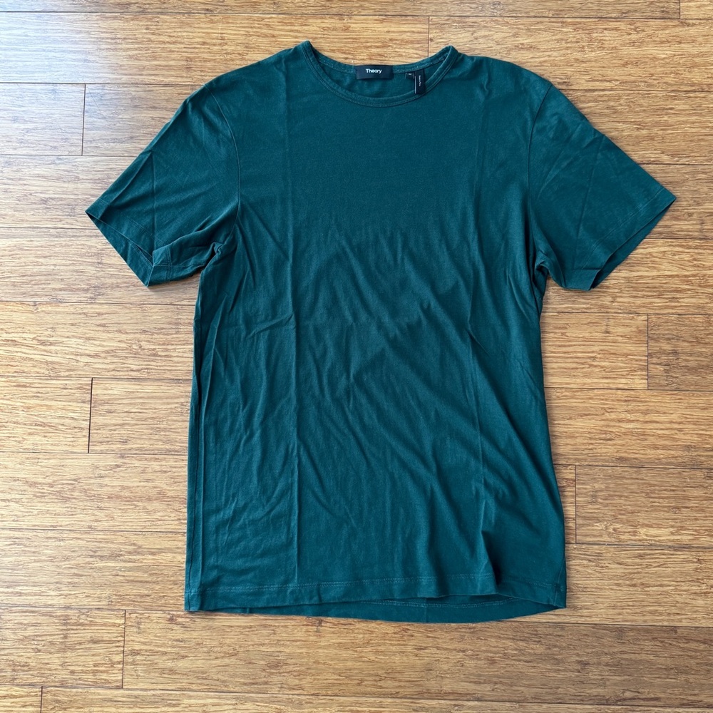 Theory Precise Tee O Foundation Jersey in Dark Green, Size M